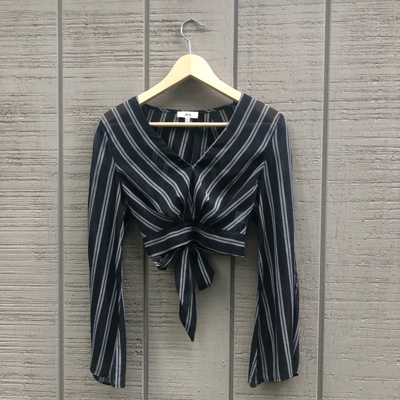 Bell Sleeve Blouse with Cutout & Tie-Back Details - Picture 2 of 7